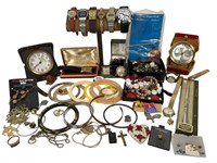 Wrist Watches, Costume Jewelry & Clocks