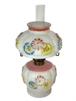 Antique Cosmos Milk Glass Miniature Oil Lamp