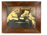 Antique No Monkeying Dogs Playing Cards Artwork