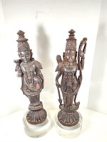 COLLECTABLE Wooden Buddist Style Statues (x2)