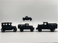 Set Of Cast Iron Trucks & Cars