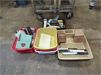storage bins with household items