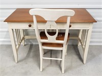 OAK TOP WOOD DESK WITH CHAIR