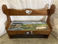 Painted children’s wood bench