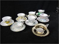 8 ASSORTED CUPS & SAUCERS