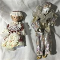 RARE Vintage Dolls: Wind up Jester & Victorian