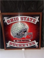 OHIO STATE METAL PICTURE WITH WOOD FRAME