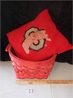 Red Basket with Ohio State pillow