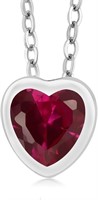 Beautiful .96ct Ruby Heart Shape Necklace