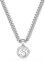 14k Gold-pl. Initial "s" Cuban Chain Necklace