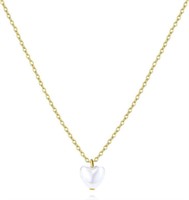 18k Gold-pl Heart Freshwater Pearl Necklace