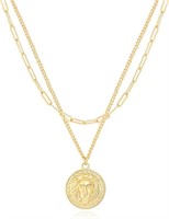 18k Gold-pl. Lion Cuban & Paperlink Chain Necklace