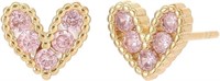 14k Gold-plated .50ct Tourmaline Heart Earrings