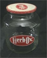 Herb Ox Advertising Glass Country Store Jar