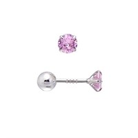 Round Cut .50ct Pink Topaz Earrings