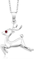 Pretty Ruby Reindeer Necklace