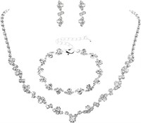 Sparkling 2.95ct Fancy Crystal Jewelry Set