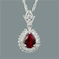 Pear Cut 2.80ct Ruby & White Topaz Necklace