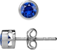 Classic Round .50ct Sapphire Solitaire Earrings