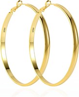Elegant Gold-pl. Large Oval Hoop Earrings