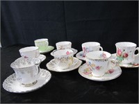 8 ASSORTED CUPS & SAUCERS