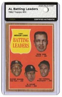 1962 Topps A.L. Batting Leaders Kaline, Howard, Pi