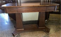 Double Pillar Library Table w/ Single Drawer