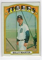 Billy Martin 1972 Topps Card number 33 Impeccable