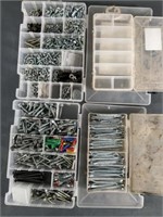Assortment of screws, bolts, anchors, cotter