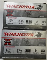 10 QTY WINCHESTER 12 GAUGE 2 3/4" BUCKSHOT AMMO