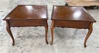 Pair of 20th Century Cherry Queen Anne Side Tables