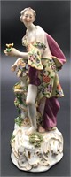 Antique German Porcelain Woman Holding Flowers