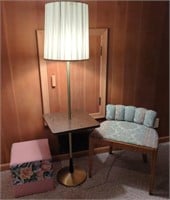 Small Chair, Lamp and Foot Stool