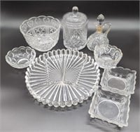 (9) Pieces of Cut Clear Glass Pieces