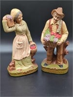Vintage Ceramic Farmer & Wife Figures