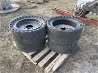 4-Hard Rubber Skidsteer Tires