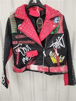Size XXL,RISISSIDA Studded Leather Jacket Women