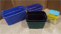 (6) Storage Containers NO LIDS - A Little Dirty