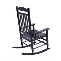 Black Wood IT-130828B Outdoor Rocking Chair - Blac