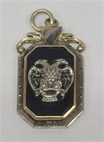 14k Black Onyx Scottish Rite Masonry Pendant