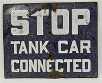 Vintage Enameled Railroad Tank Car Connected Sign
