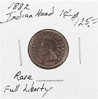 1882 Indian Head Cent RARE Full Liberty