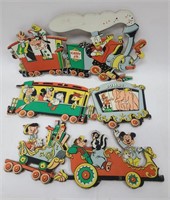 3 1950s Walt Disney Train Nursery Wall Art