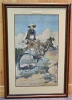 Early Colt Tex & Patches Advertising Lithograph