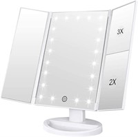 DENCERT TRI-FOLDED TABLE MAKEUP MIRROR WITH LED