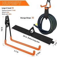 HUPBIPY GARAGE HOOKS 7.7 IN LONG HOOKS WITH 2 EXTE