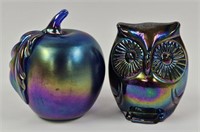 Fenton Owl & Gibson Apple Carnival Glass