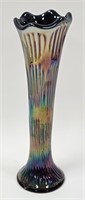 Vintage Fenton Fine Rib Swung Carnival Glass Vase