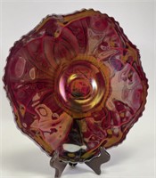 Indiana Glass Red Heirloom Sunset Carnival Plate