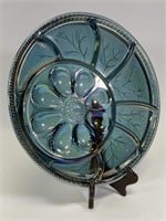 Indiana Glass Iridescent Blue Relish Tray